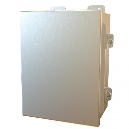 Hammond® 1414N4PHSSG4 Junction Box With Inner Panel and Clamps, 8 in H x 6 in W x 4 in D, Continuous Hinged Cover, NEMA 3R/4X/13 NEMA Rating, 304 Stainless Steel