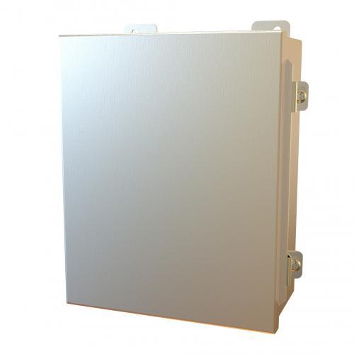 Hammond® 1414N4PHSSI Junction Box With Panel, 10 in H x 8 in W x 4 in D, Continuous Hinged Cover, NEMA 3R/4X/13 NEMA Rating, 304 Stainless Steel