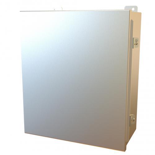 Hammond® 1414N4PHSSM6 Junction Box With Panel, 14 in H x 12 in W x 6 in D, Continuous Hinged Cover, NEMA 3R/4X/13 NEMA Rating, 304 Stainless Steel