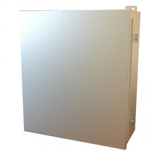 Hammond® 1414N4PHSSO6 Junction Box With Panel, 16 in H x 14 in W x 6 in D, Hinged Cover, NEMA 3R/4/4X/12/13/IP66 NEMA Rating, 14 ga 304 Stainless Steel
