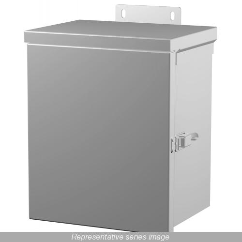 Hammond® C3R12126HCR Junction Box, 12 in H x 12 in W x 6 in D, Hinged Cover, NEMA 3R/IP24 NEMA Rating, 16 ga Galvanized Steel