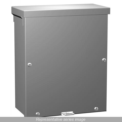 Hammond® C3R664SCNKO Junction Box, 6 in H x 6 in W x 4 in D, Lift-Off Screw Cover, NEMA 3R/IP24 NEMA Rating, Galvanized Steel