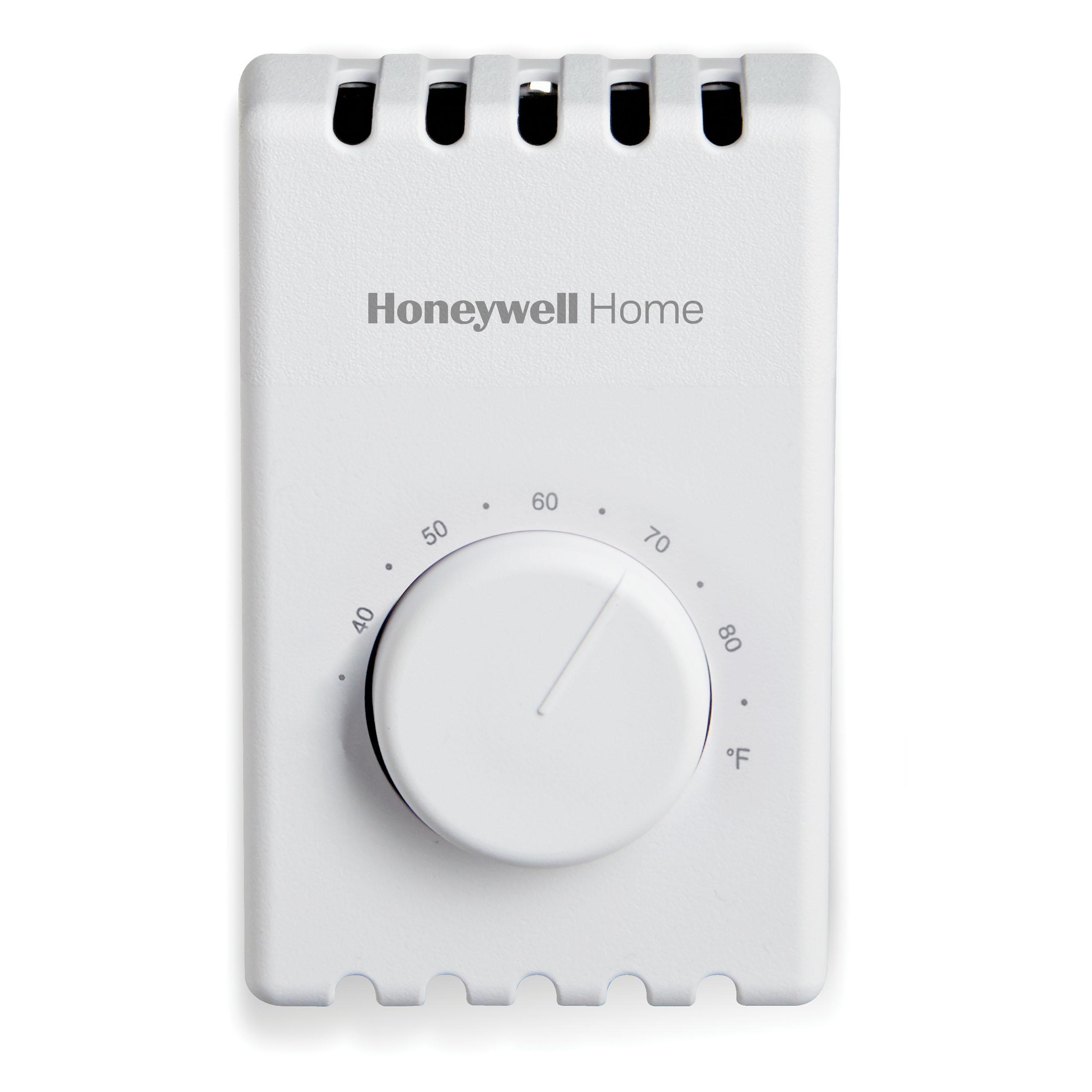 Honeywell Home T410A1013/U Heat Thermostat, Non-Programmable, 40 to 80 deg F Control Range, 3 deg F Differential, SPST Switch Action, Import