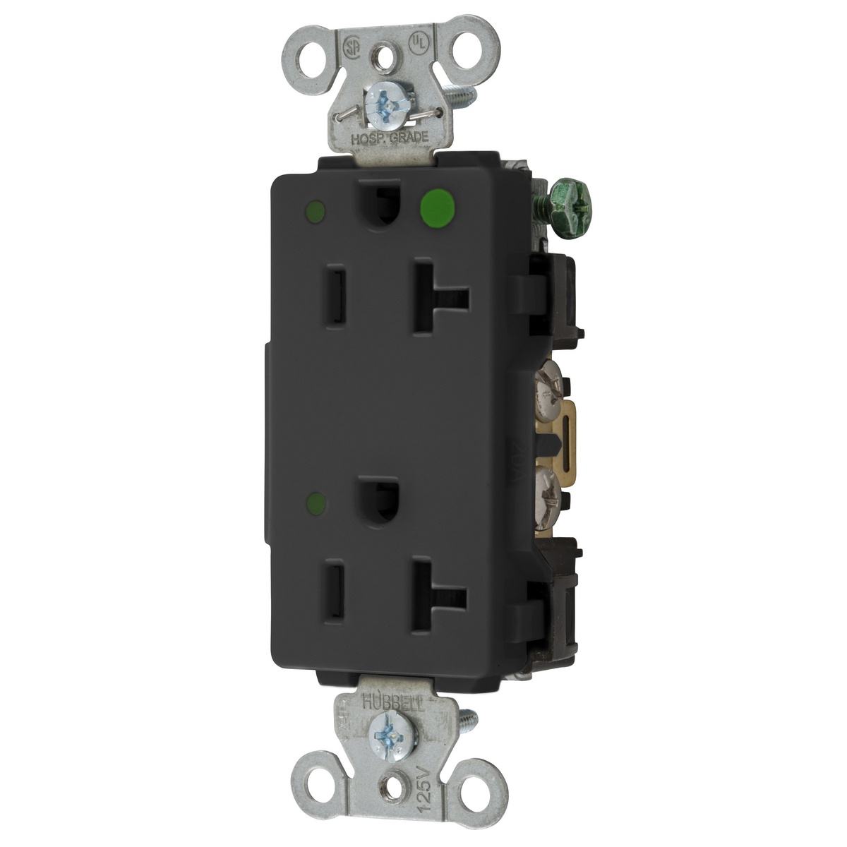 Hubbell Wiring Device-Kellems 2182BKL Straight Blade Receptacles