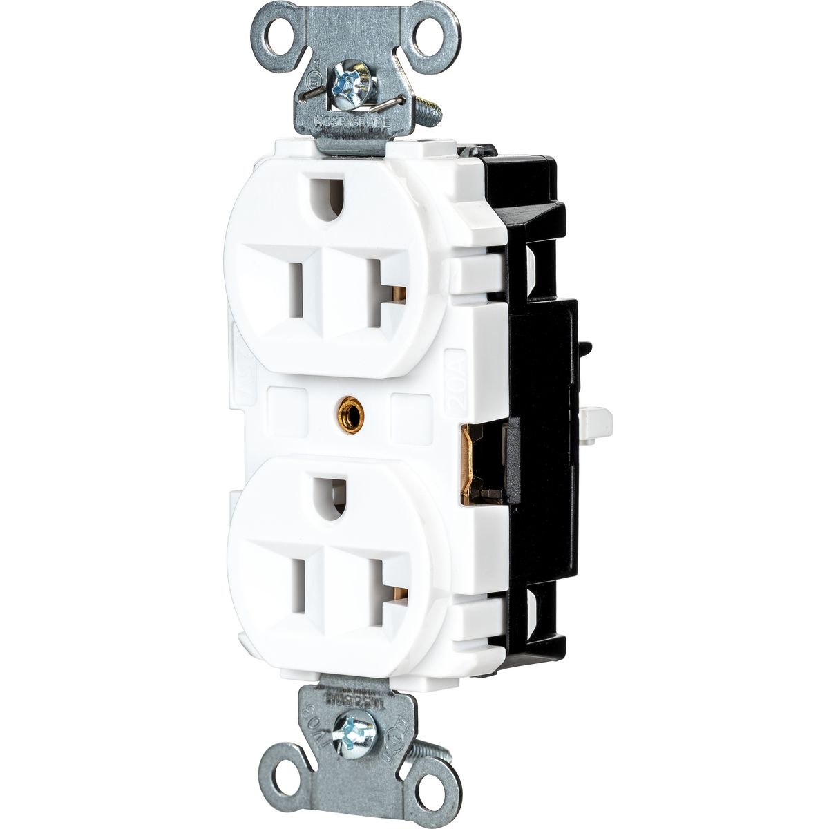 Hubbell Wiring Device-Kellems 5362STW EdgeConnect™ Straight Blade Receptacle, 125 V, 20 A, 2 Poles, 3 Wires, White