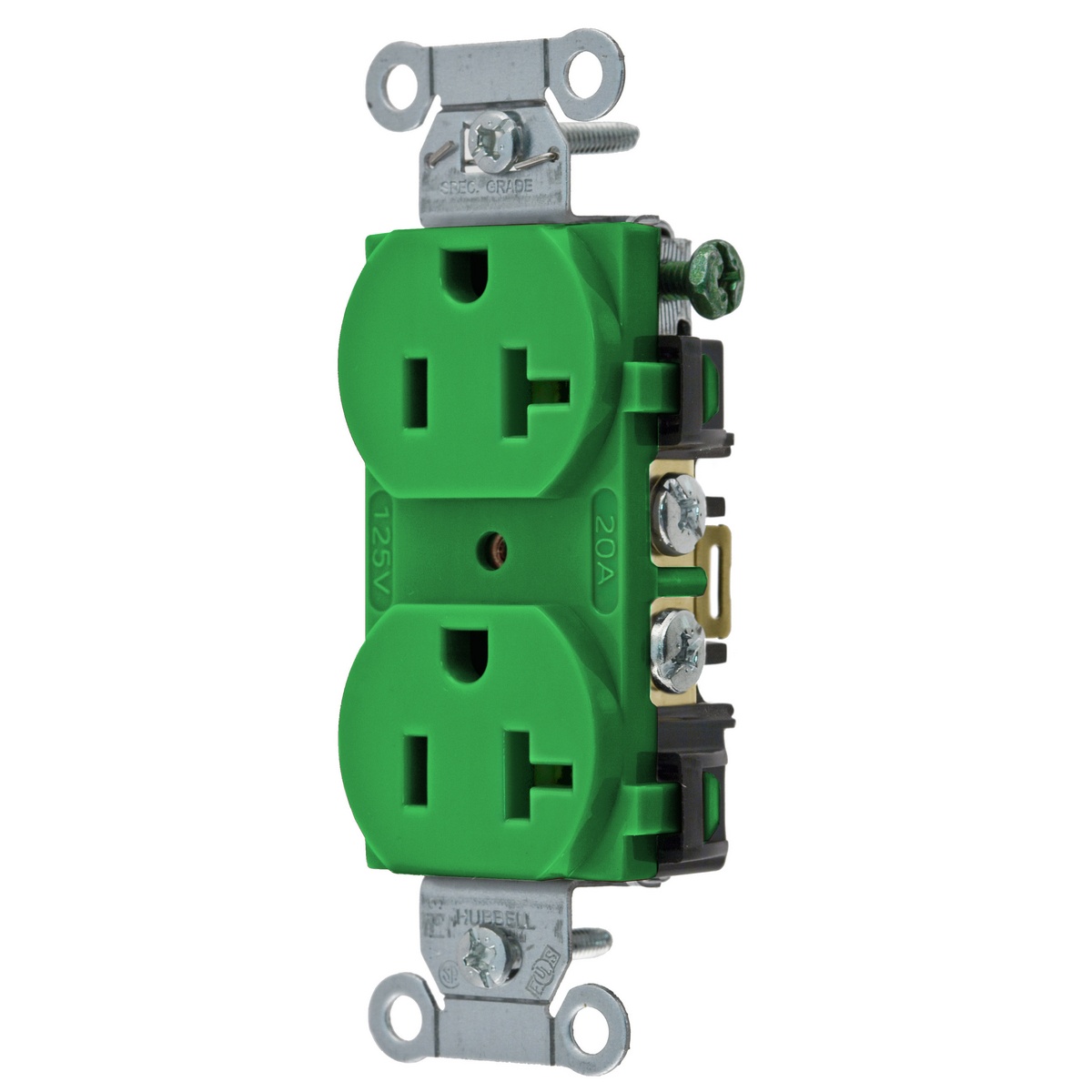 Hubbell Wiring Device-Kellems BR20GN Straight Blade Receptacles
