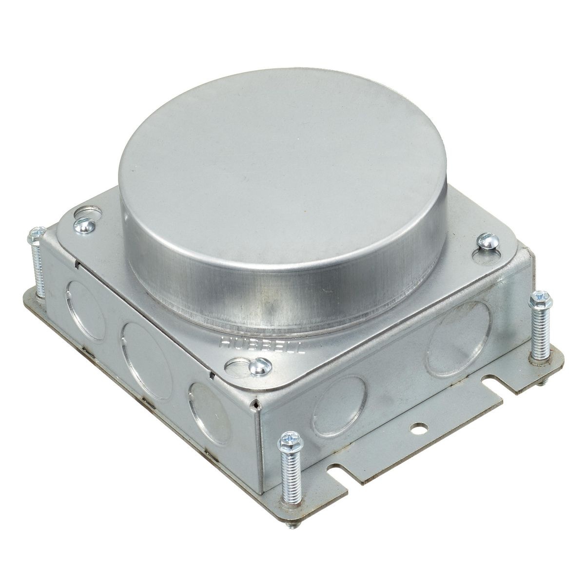 Hubbell Wiring Device-Kellems FB2529 Concrete Flush Floor Box, Steel, 37.3 cu-in Capacity, 1 Gangs, (5) Knockouts, 2.82 in H x 4.81 in W x 6 in L
