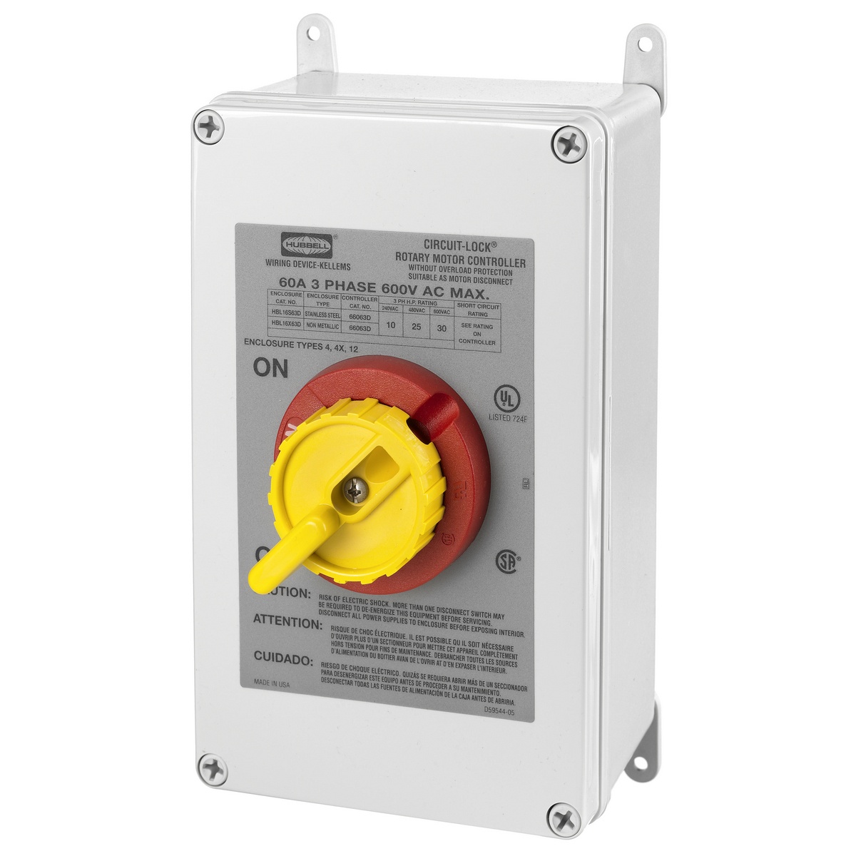 Hubbell Wiring Device-Kellems HBL16X63D Enclosed Rotary Disconnects