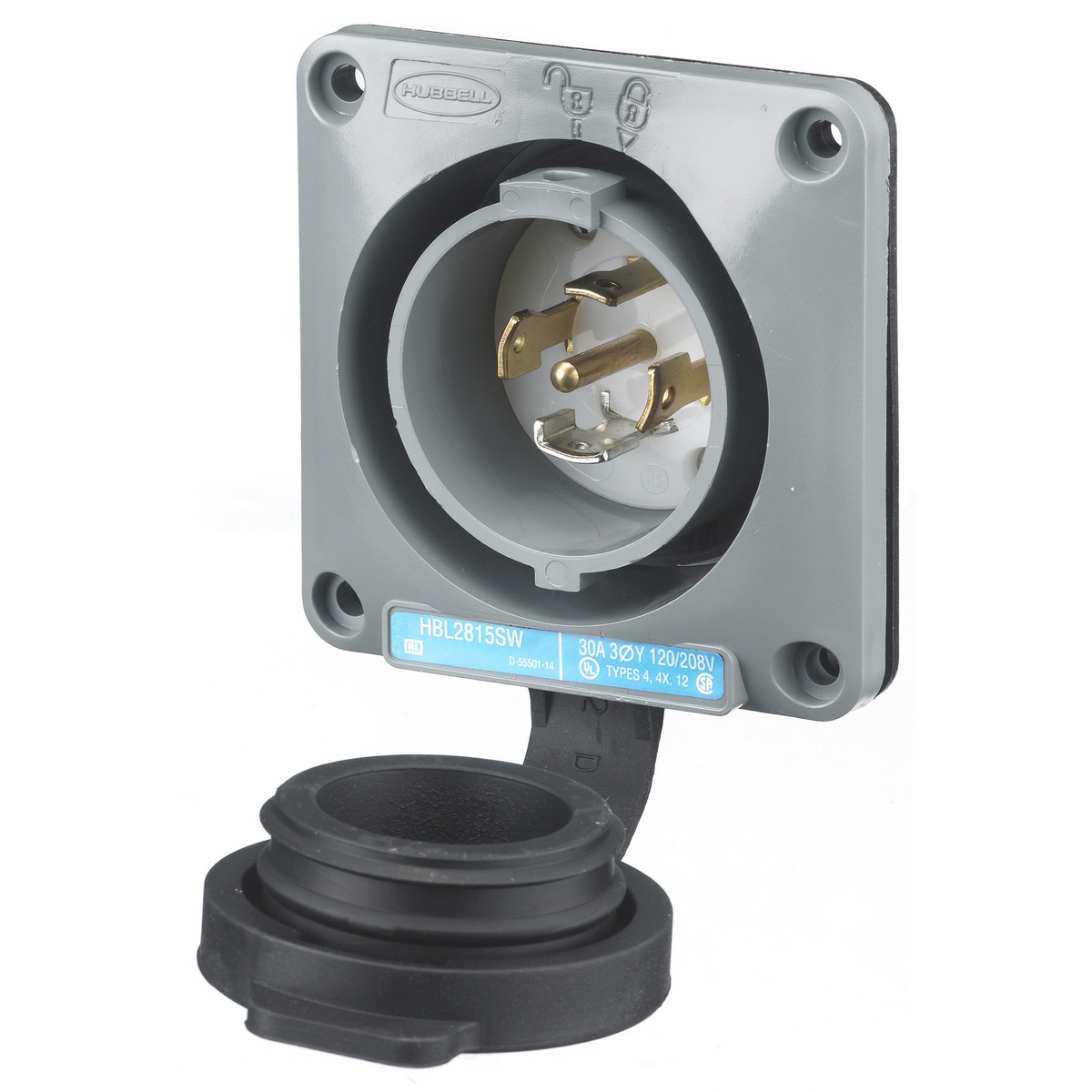 Hubbell Wiring Device-Kellems HBL2815SW Locking Flanged Inlets & Outlets