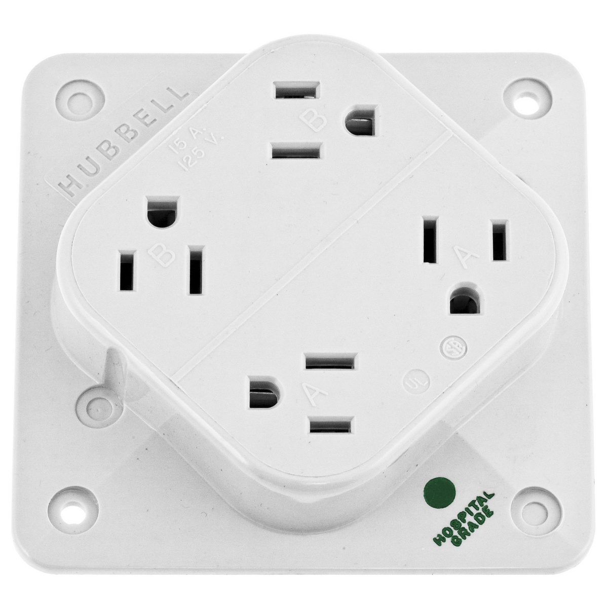 Hubbell Wiring Device-Kellems HBL415HW Straight Blade Receptacles