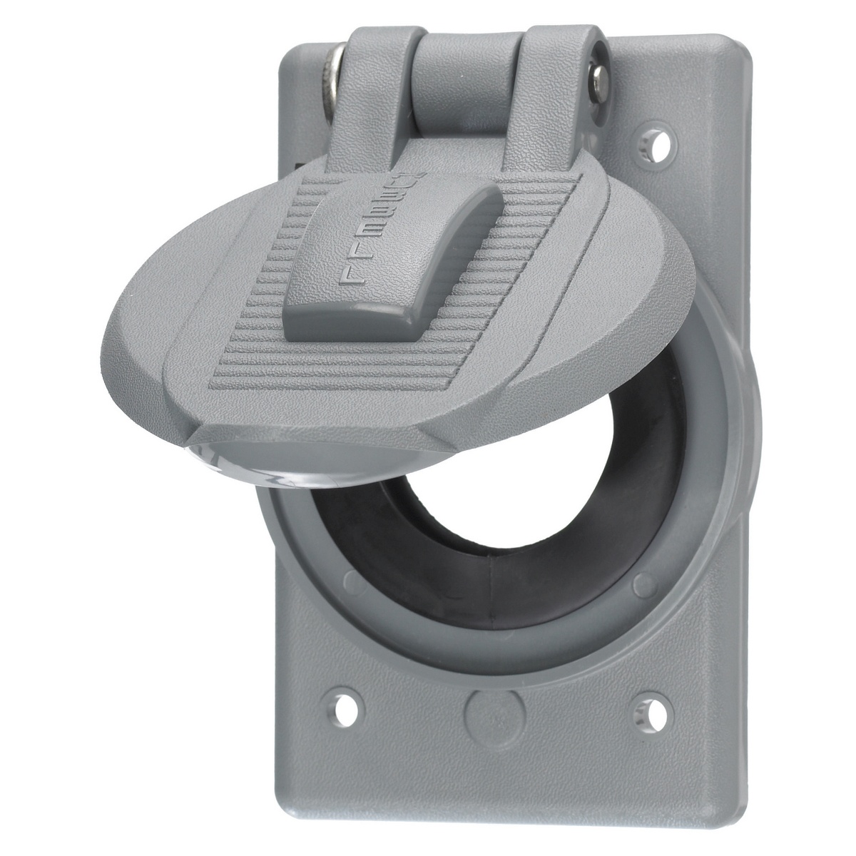 Hubbell Wiring Device-Kellems HBL7423WO Molded Open Standard Weatherproof Lift Cover, 1.4 in Dia, 4.56 in L x 2.84 in W x 1.09 in D, Thermoplastic