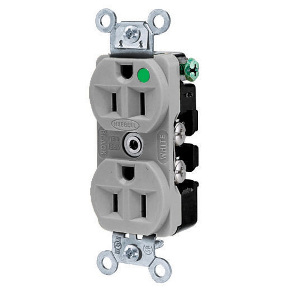 Hubbell Wiring Device-Kellems HBL8200ILGY Straight Blade Receptacles