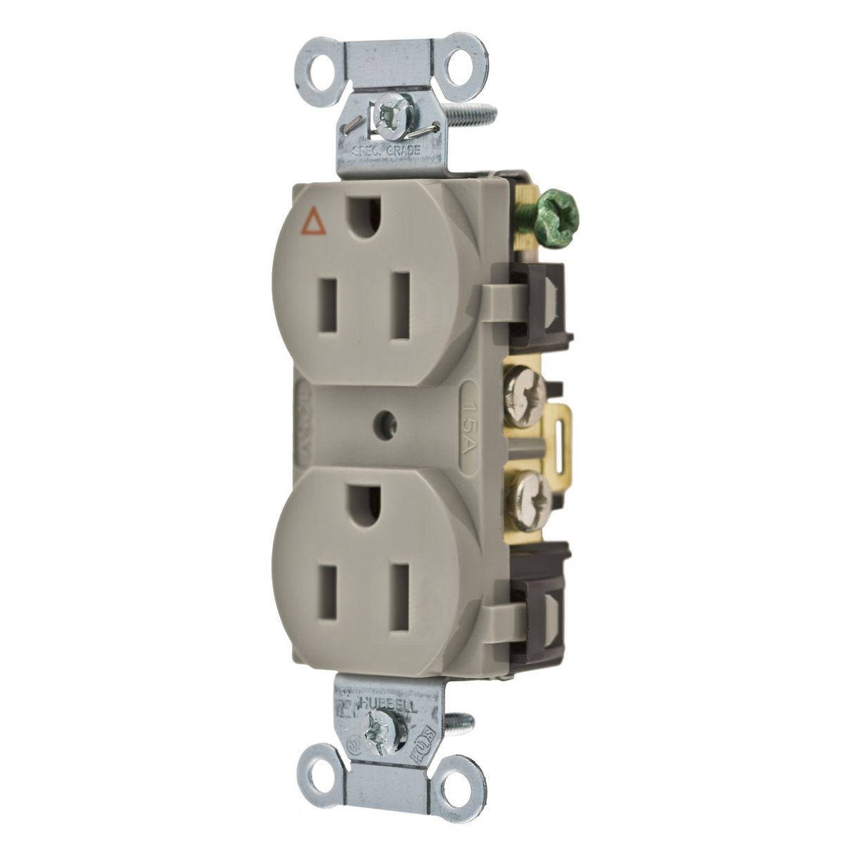 Hubbell Wiring Device-Kellems IG5252GY Straight Blade Receptacles
