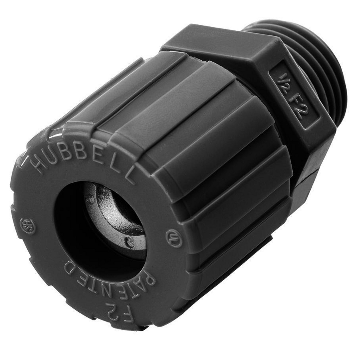 Hubbell Wiring Device-Kellems SHC2043CR SHC Form 4 Standard Duty Straight Cord Connector, 1 in Trade, (1) Conductors, 0.88 to 1 in Cable Openings, Nylon, Smooth