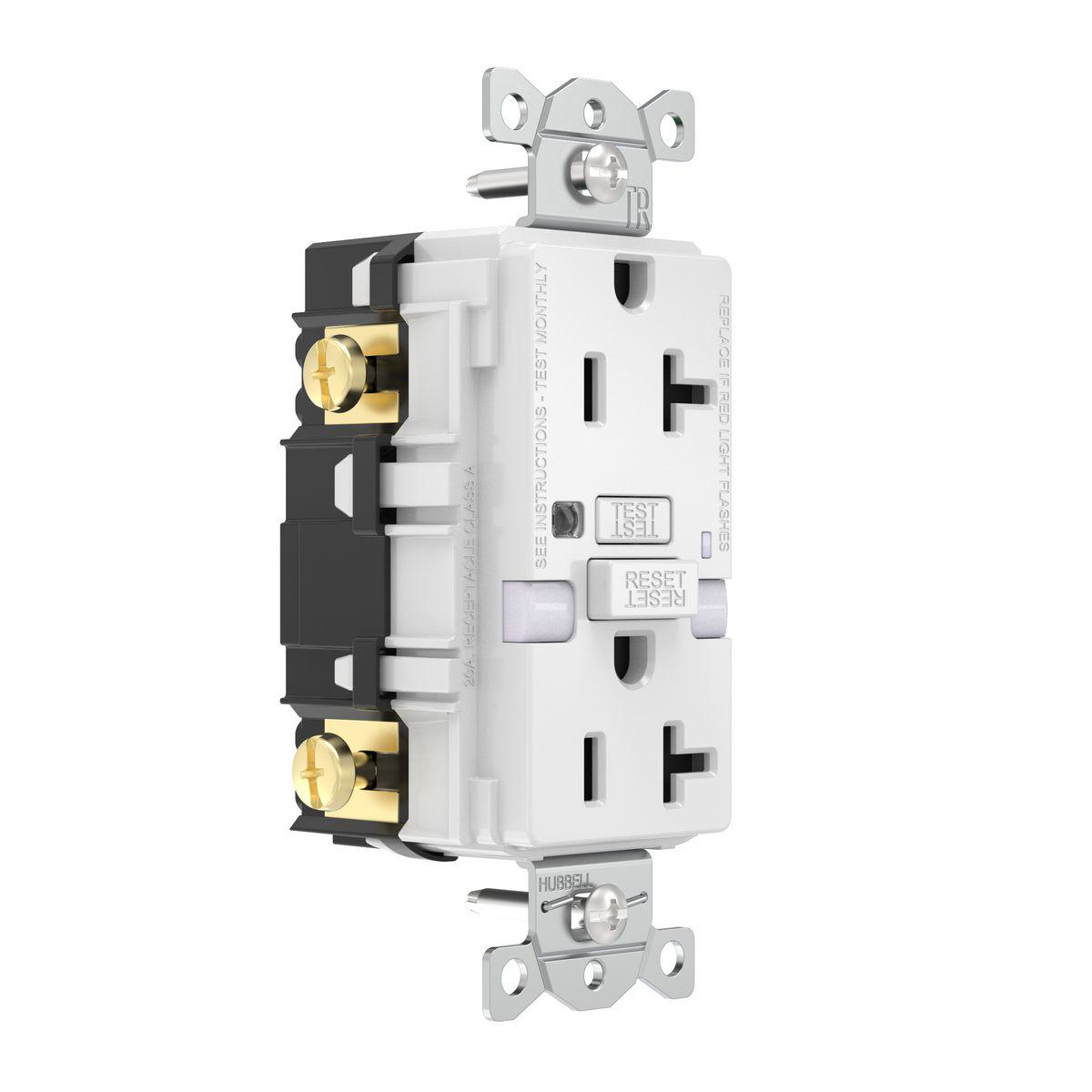 Hubbell Wiring Device-Kellems GFTR20WNL GFCI Receptacles