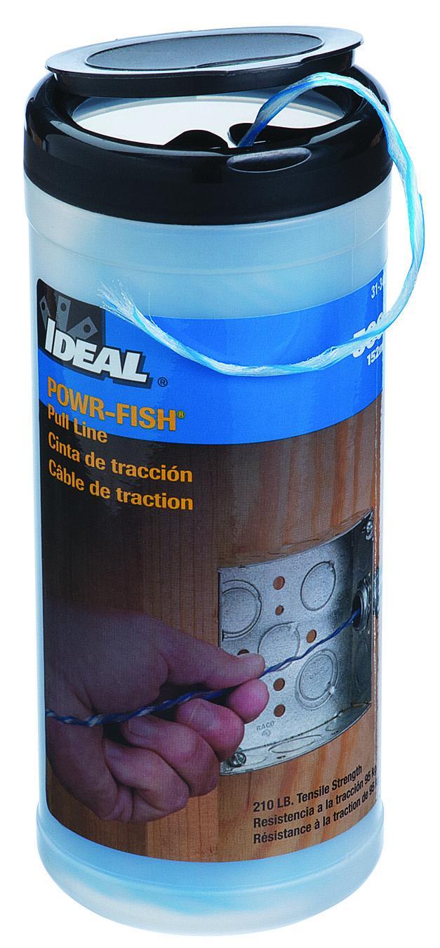 IDEAL® Powr-Fish® 31-348 Heavy Duty Pull Line Measuring Tape, 210 lb Tensile Strength, 500 ft L x 4 in W, Fiber Polyline