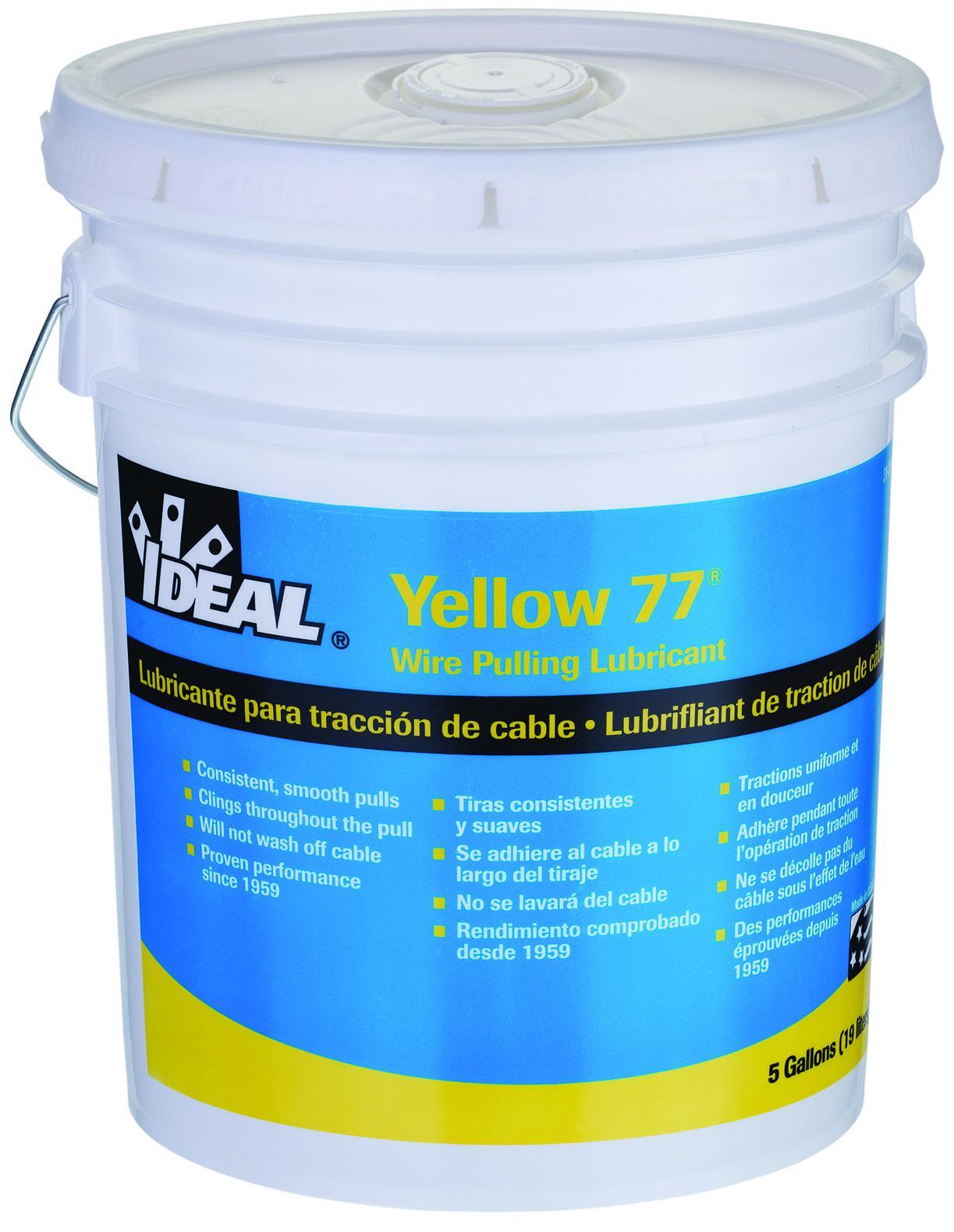 IDEAL® Yellow 77® 31-355 Wire Pulling Lubricant, 5 gal Bucket, Paste Form, Yellow, 0.98