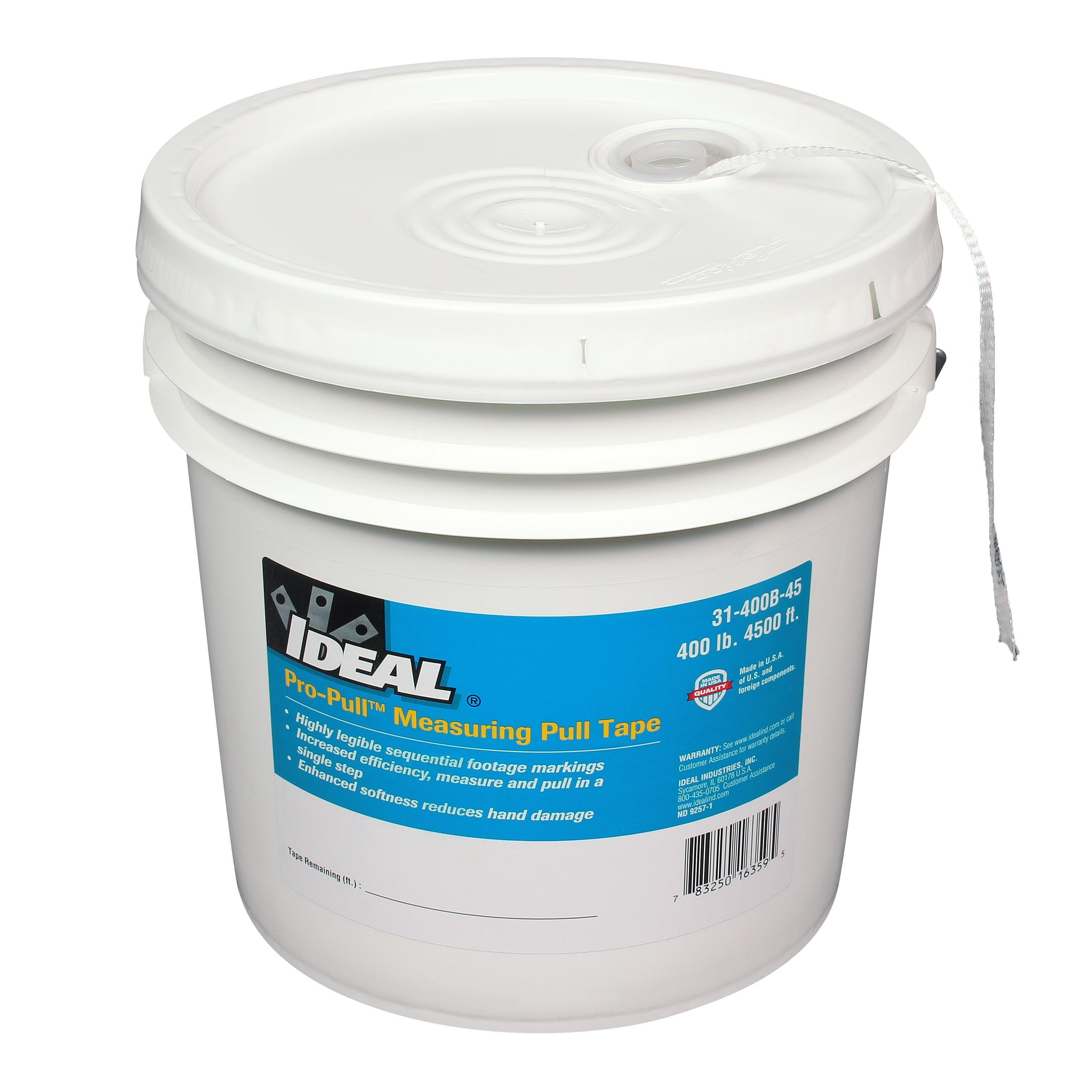 IDEAL® 31-400B-45 Pro-Pull Stranded Measuring Pull Tape, 400 lb Tensile Strength, 4500 ft L x 1/4 in W, Polyester Fiber