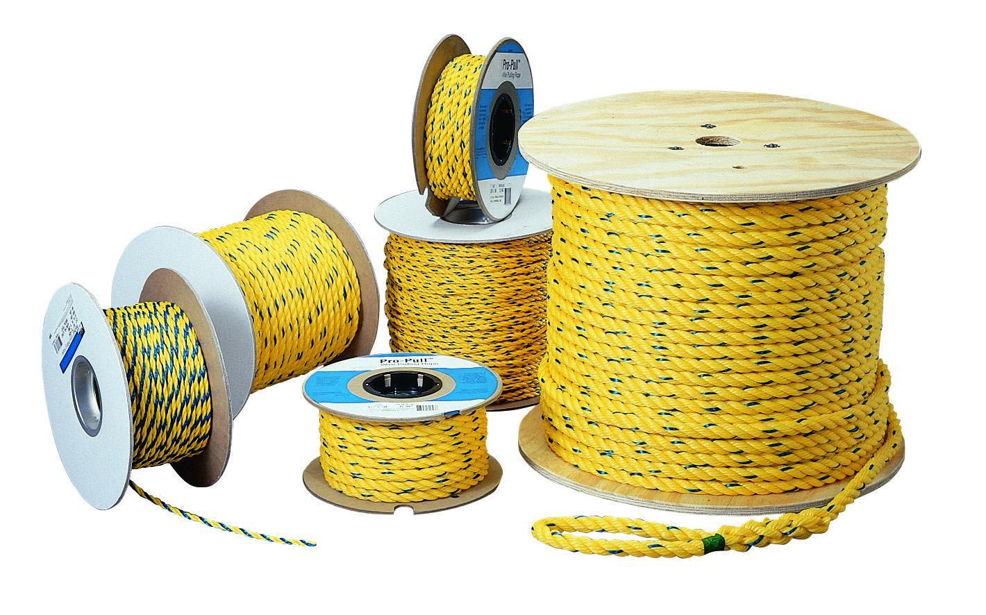 IDEAL® Pro-Pull™ 31-845 Pull Rope, 3/8 in Dia x 600 ft L, Blue/Yellow, Polypropylene