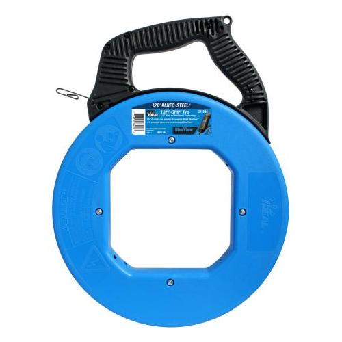 IDEAL® 31-656 Fish Tape, 1/8 in W x 0.060 in THK Tape, 120 ft L Tape, Round Profile, Carbon Steel Tape, Blue