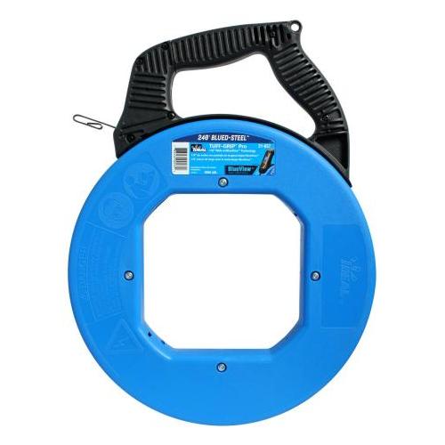 IDEAL® 31-657 Fish Tape, 1/8 in W x 0.060 in THK Tape, 240 ft L Tape, Round Profile, Carbon Steel Tape, Blue