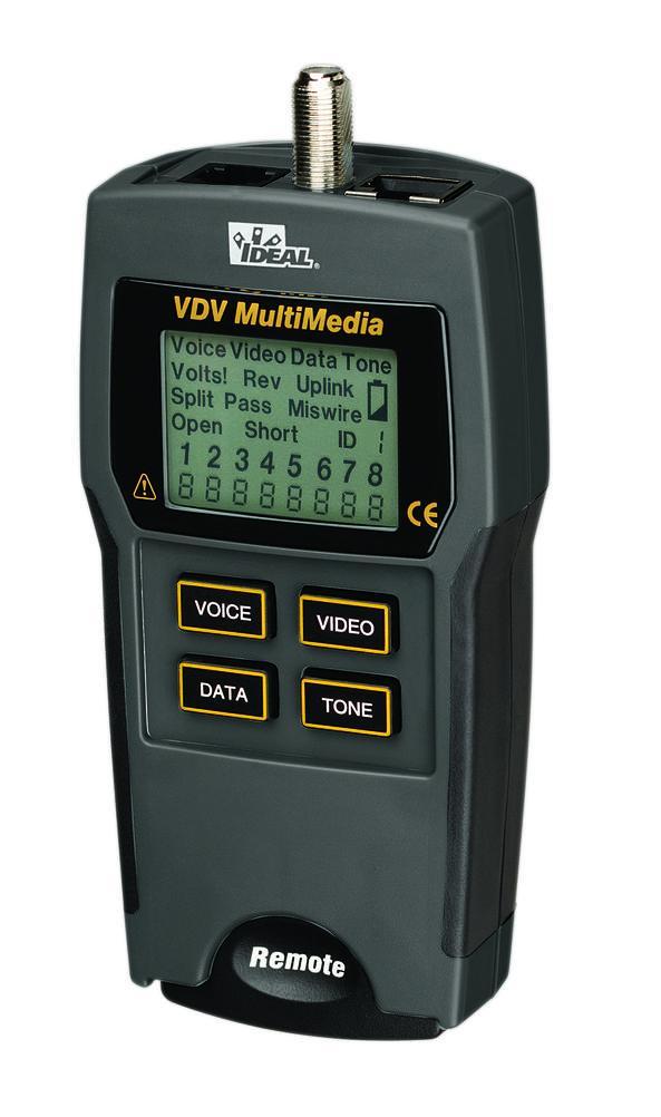 IDEAL® 33-856 VDV Multi-Media Cable Tester Kit, Digital LCD Display