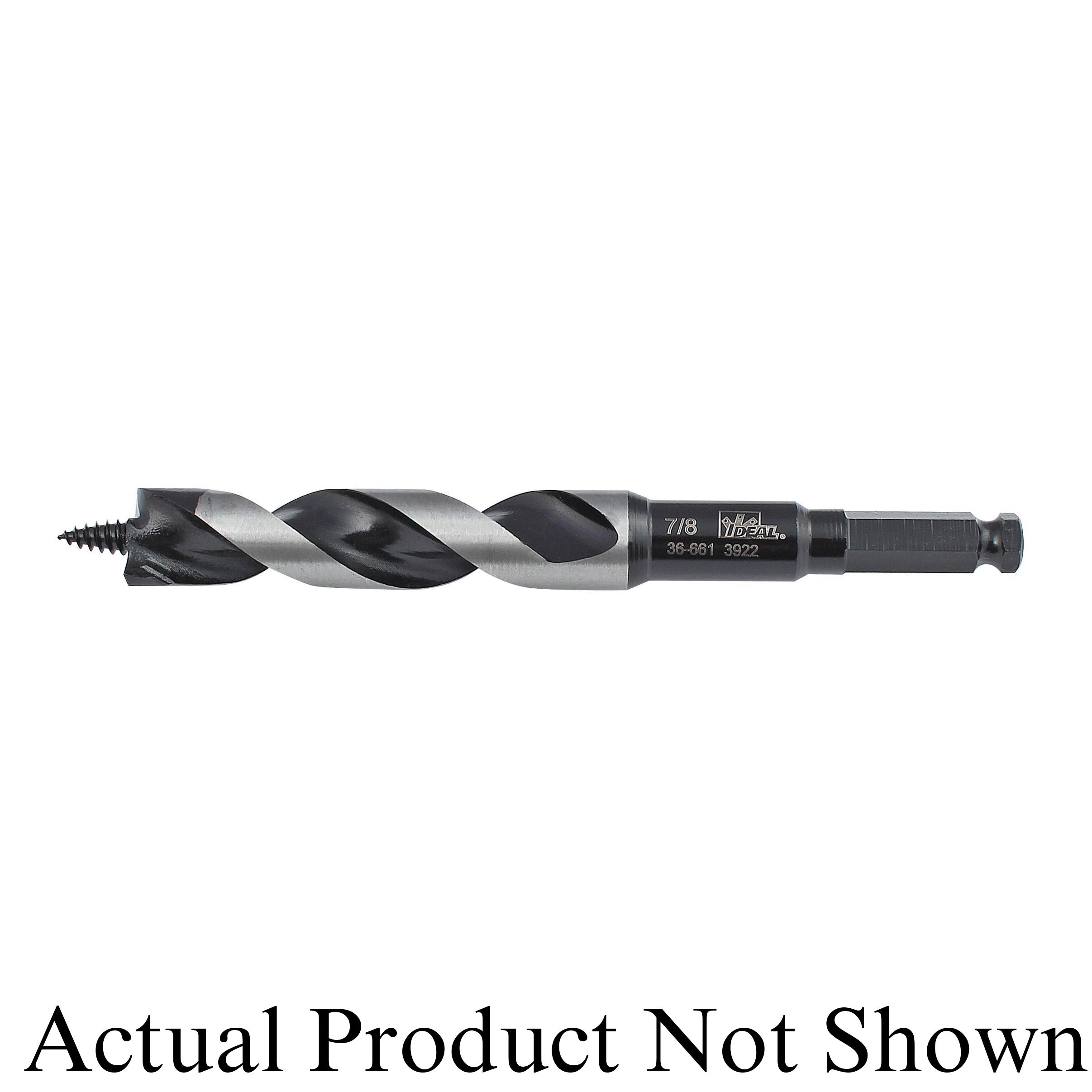 IDEAL® 36-664 Ship Auger Bit, 1-1/8 in Dia, 7-1/2 in OAL, Helical Flute