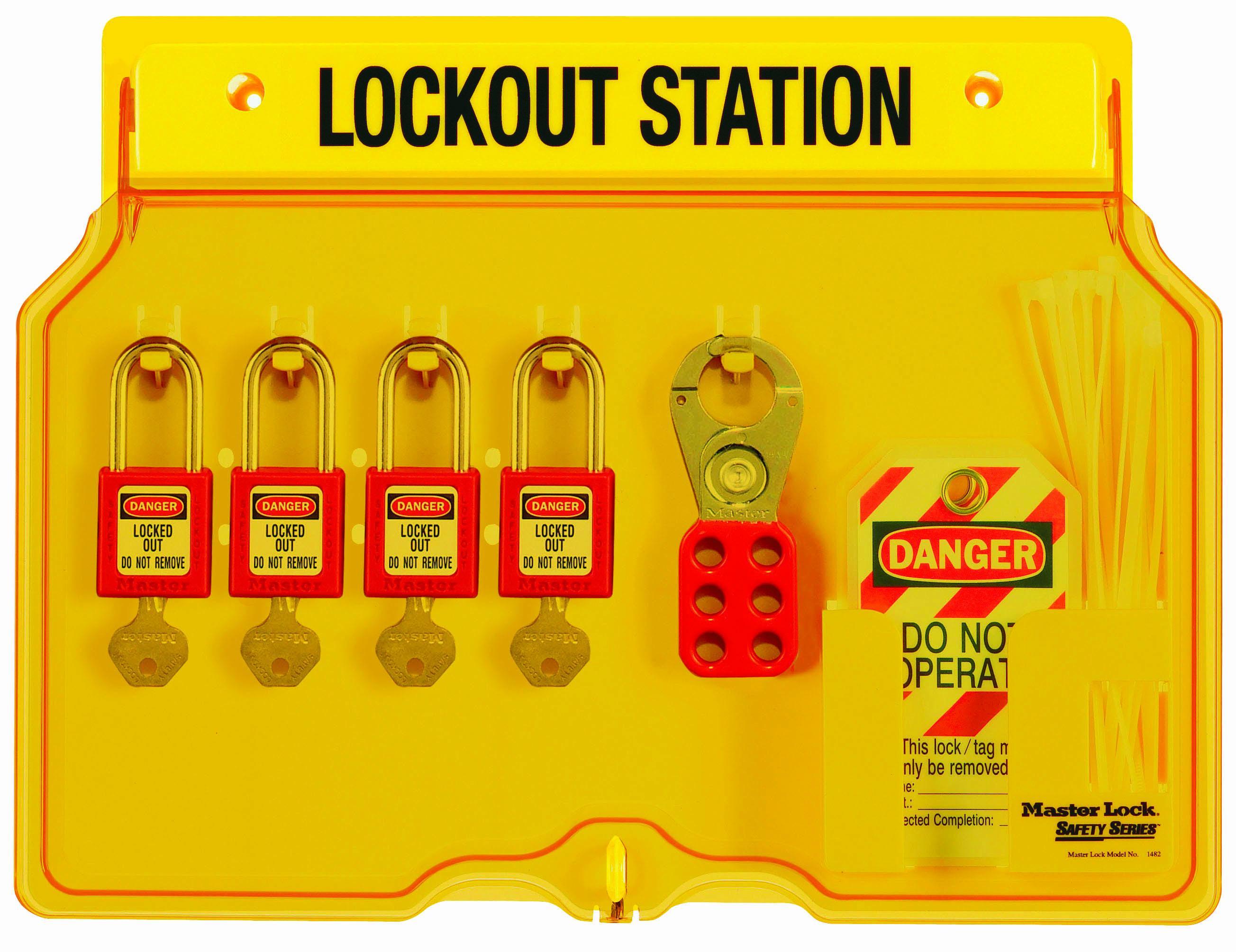 IDEAL® 44-778 Lockout Station Kit, 18 Pieces, 4 Padlocks