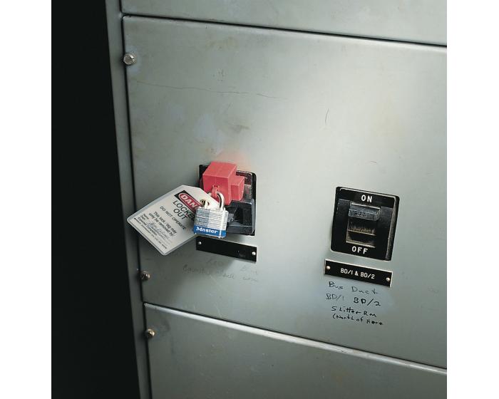IDEAL® 44-823 Large Circuit Breaker Lockout, For Use With 480/600 V AC Circuit Breaker Switches, 9/32 in Dia Max Padlock Shackle, Plastic