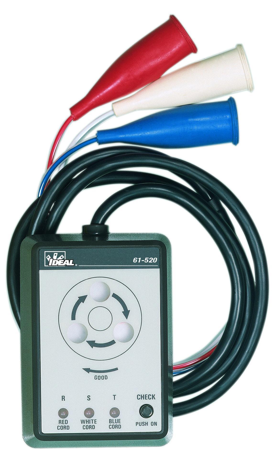 IDEAL® 61-520 3-Phase Motor Rotation Tester, 600 V AC, LED Display
