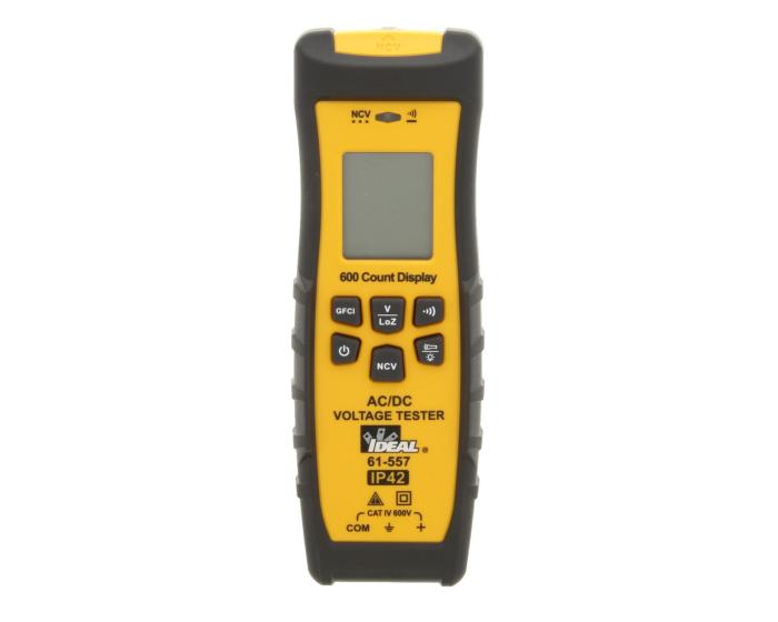 IDEAL® 61-557 Voltage and Continuity Tester With LCD, GFCI, Flashlight, NCVT, +/-3% + 2 Accuracy, Backlit LCD Display