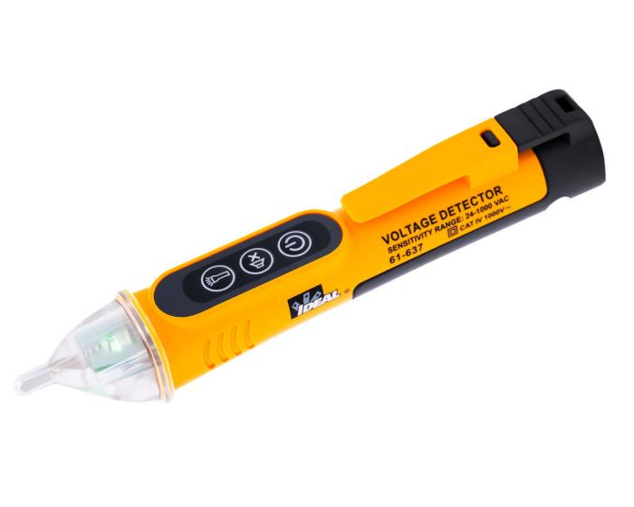 IDEAL® 61-637 Non-Contact Voltage Tester With Flashlight, Battery, 24 to 600 V AC Max Working