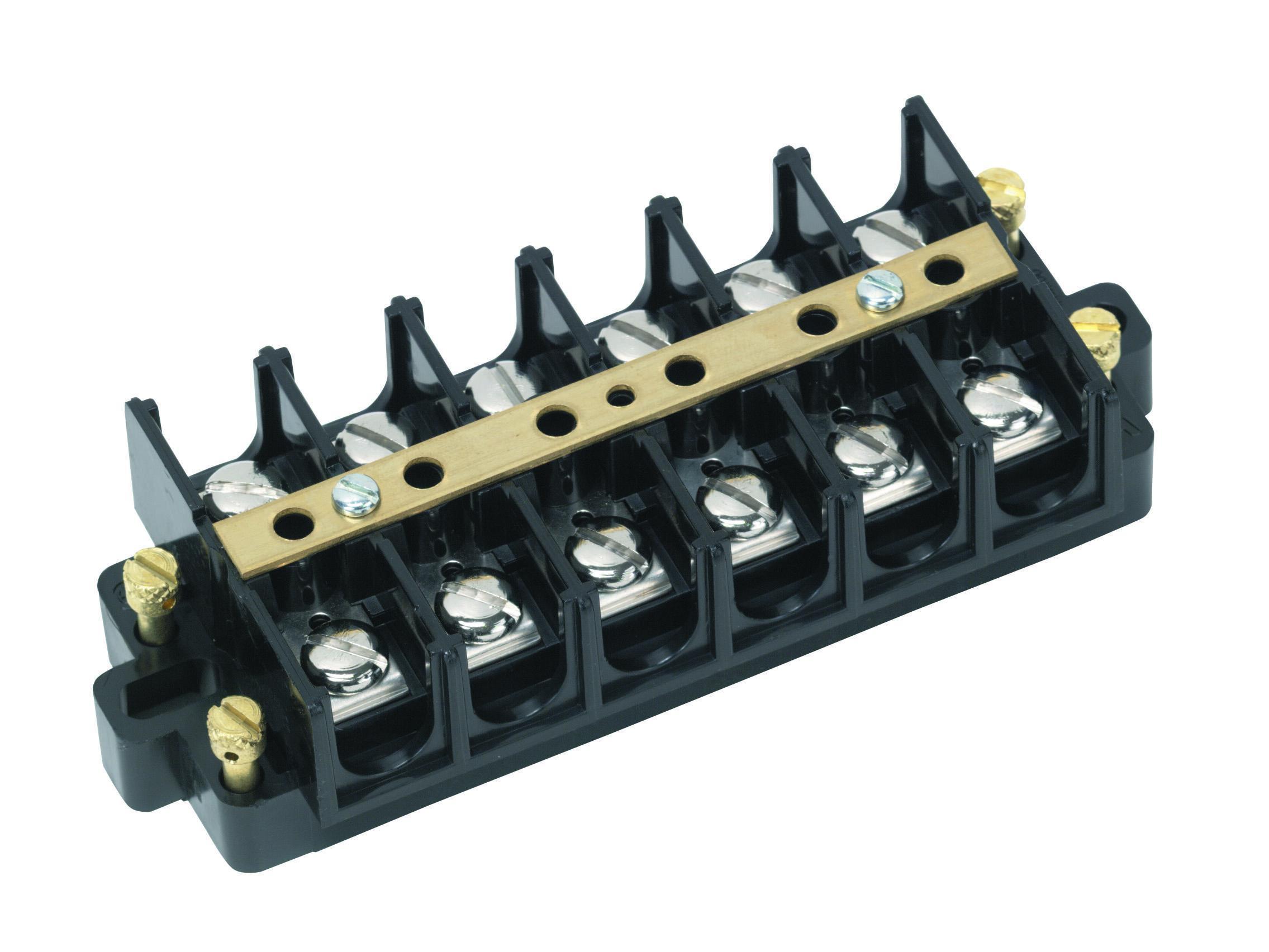 IDEAL® 89-507 1-Piece 1-Stage Heavy Duty Terminal Strip, 600 V AC, 60 A, 22 to 6 AWG Wire