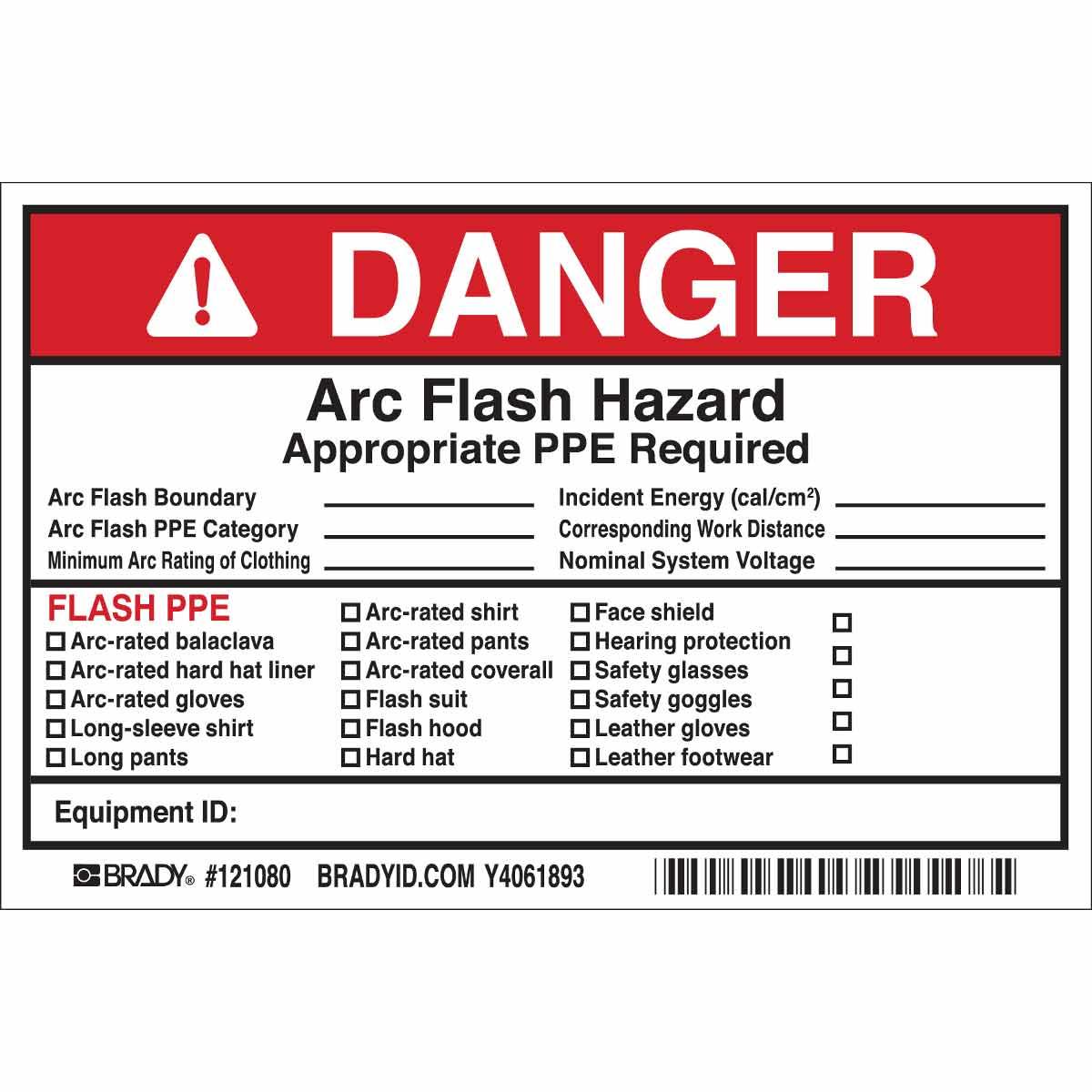 Brady® 121080 Safety & Facility Labels