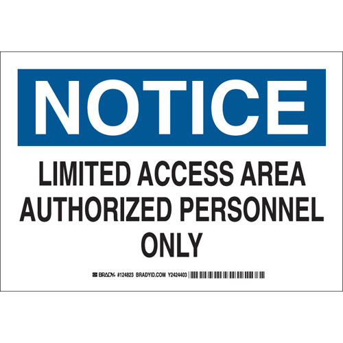 Brady® 124825 Access & Security Signs