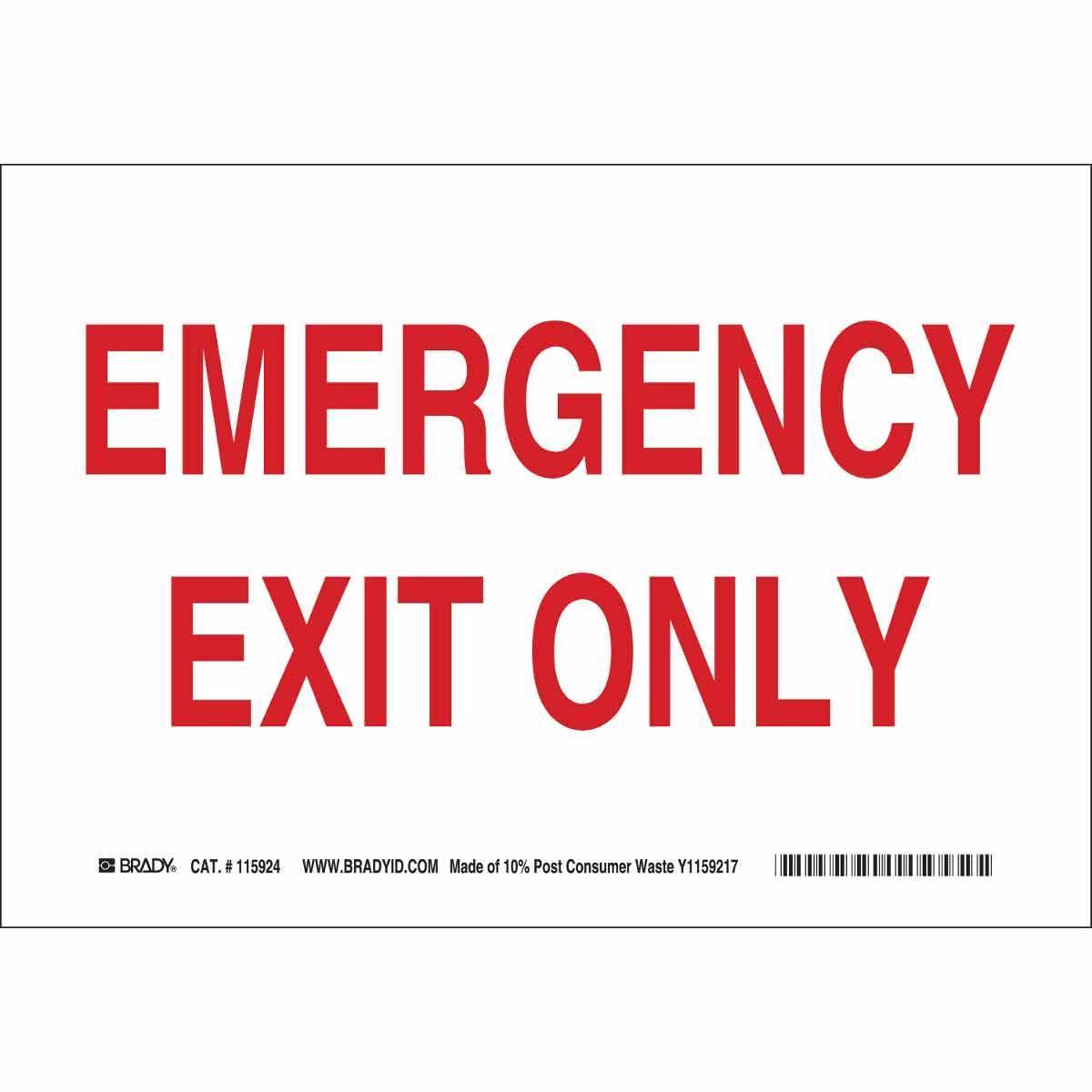Brady® 118145 Fire, Emergency, Exit & First Aid Signs