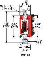 Hubbell Wiring Device-Kellems CS1223GY Toggle Switches