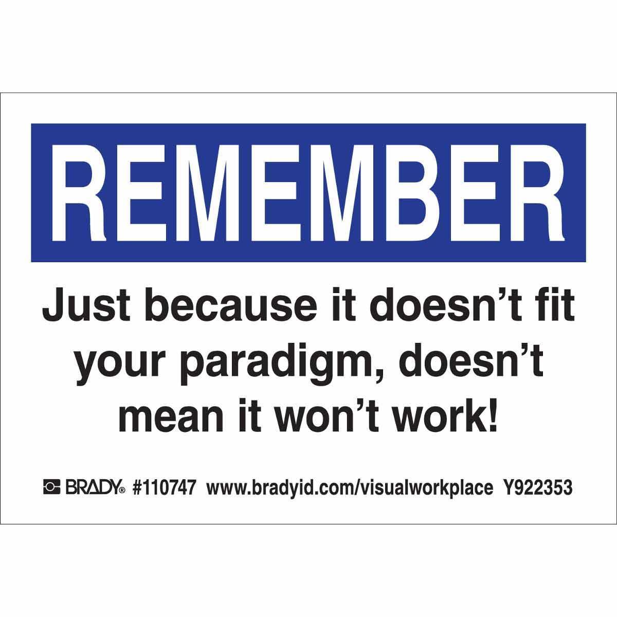 Brady® 110747 Safety & Facility Labels