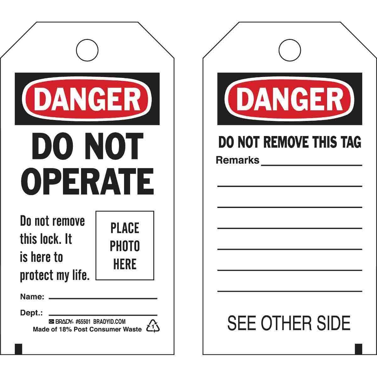 Brady® 65501 Safety & Facility Tags