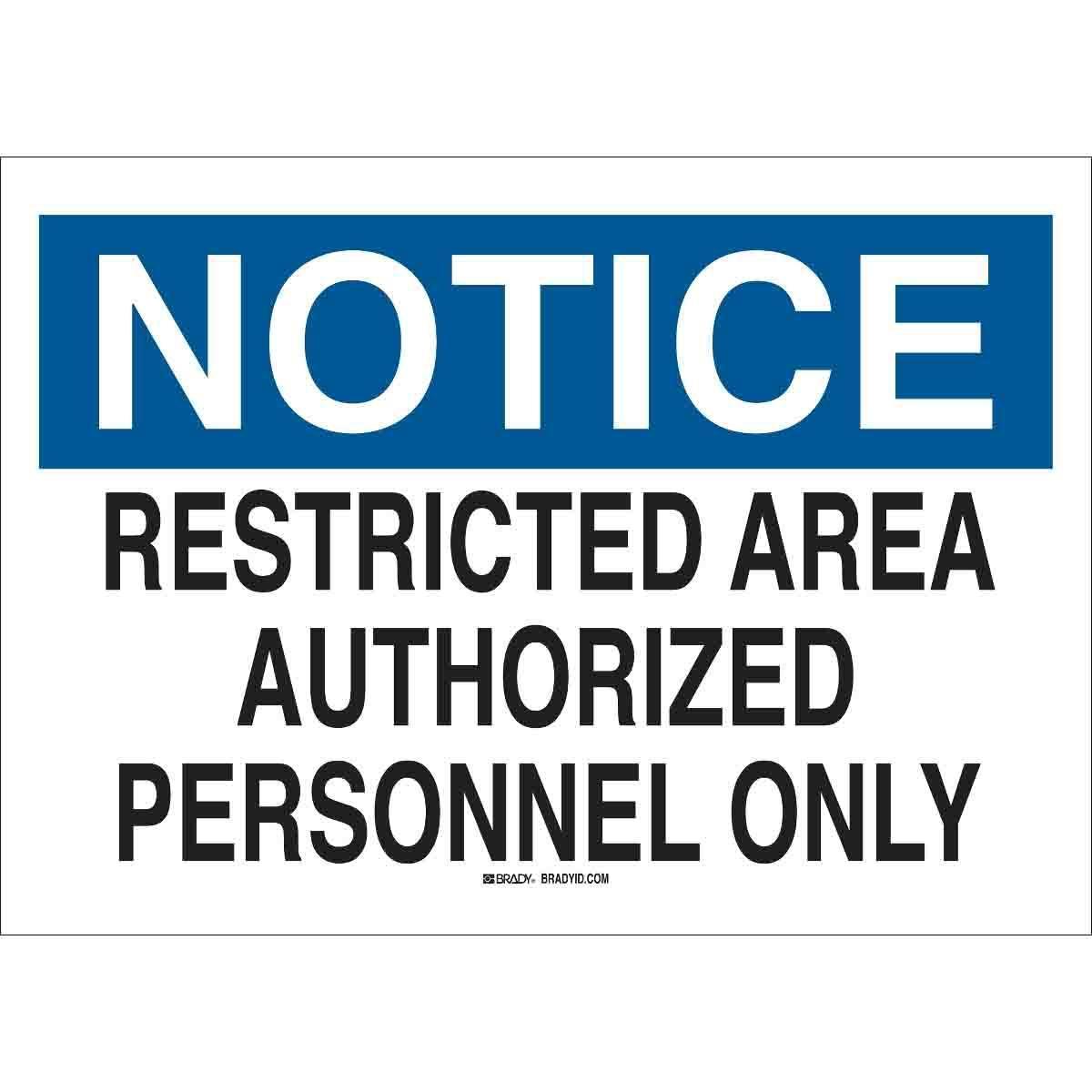 Brady® 95243 Access & Security Signs