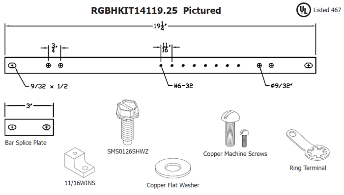 Harger® RGBHKIT14119.25 Busbars