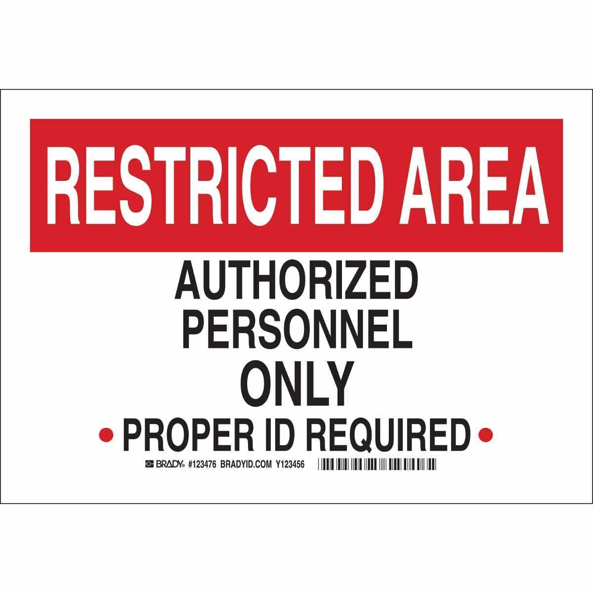 Brady® 123478 Access & Security Signs