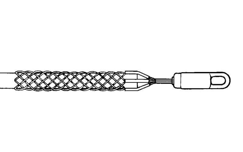 Greenlee® 31000G Closed Mesh K-Basket Type Cable Pulling Grip, 1 to 1.49 in Cable, 33 in L Mesh, 1-3/8 in Dia Eye, 3280 lb Load, Galvanized Steel Mesh