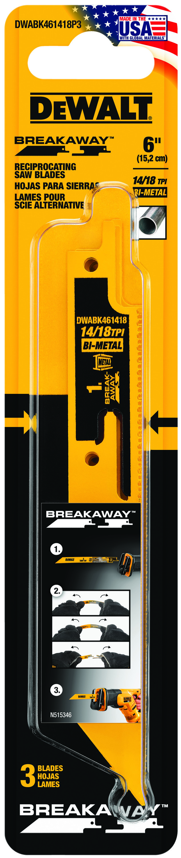 DeWALT® DWABK461418P3 Reciprocating Saw Blades