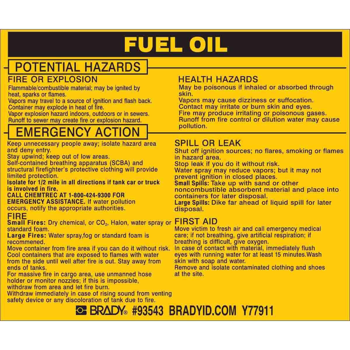 Brady® 93543 Safety & Facility Labels