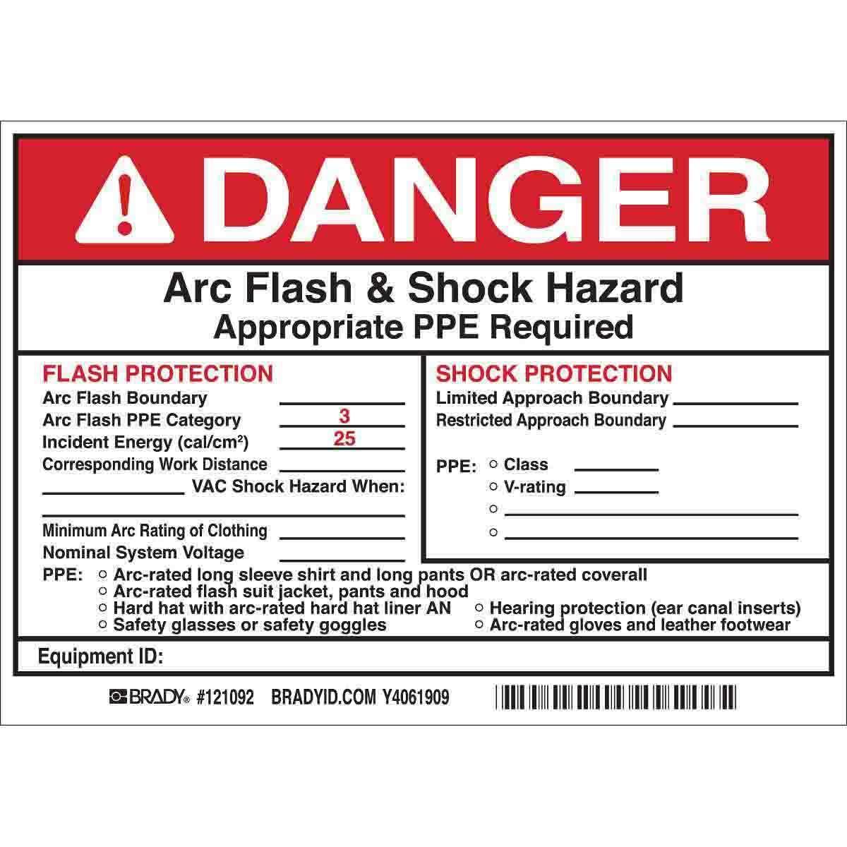 Brady® 121092 Safety & Facility Labels