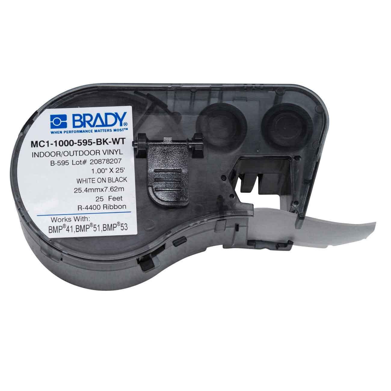 Brady® MC1-1000-595-BK-WT Label Cartridges