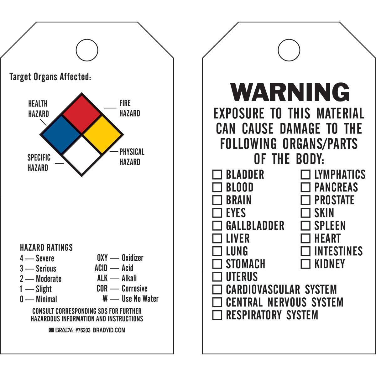 Brady® 76203 Safety & Facility Tags