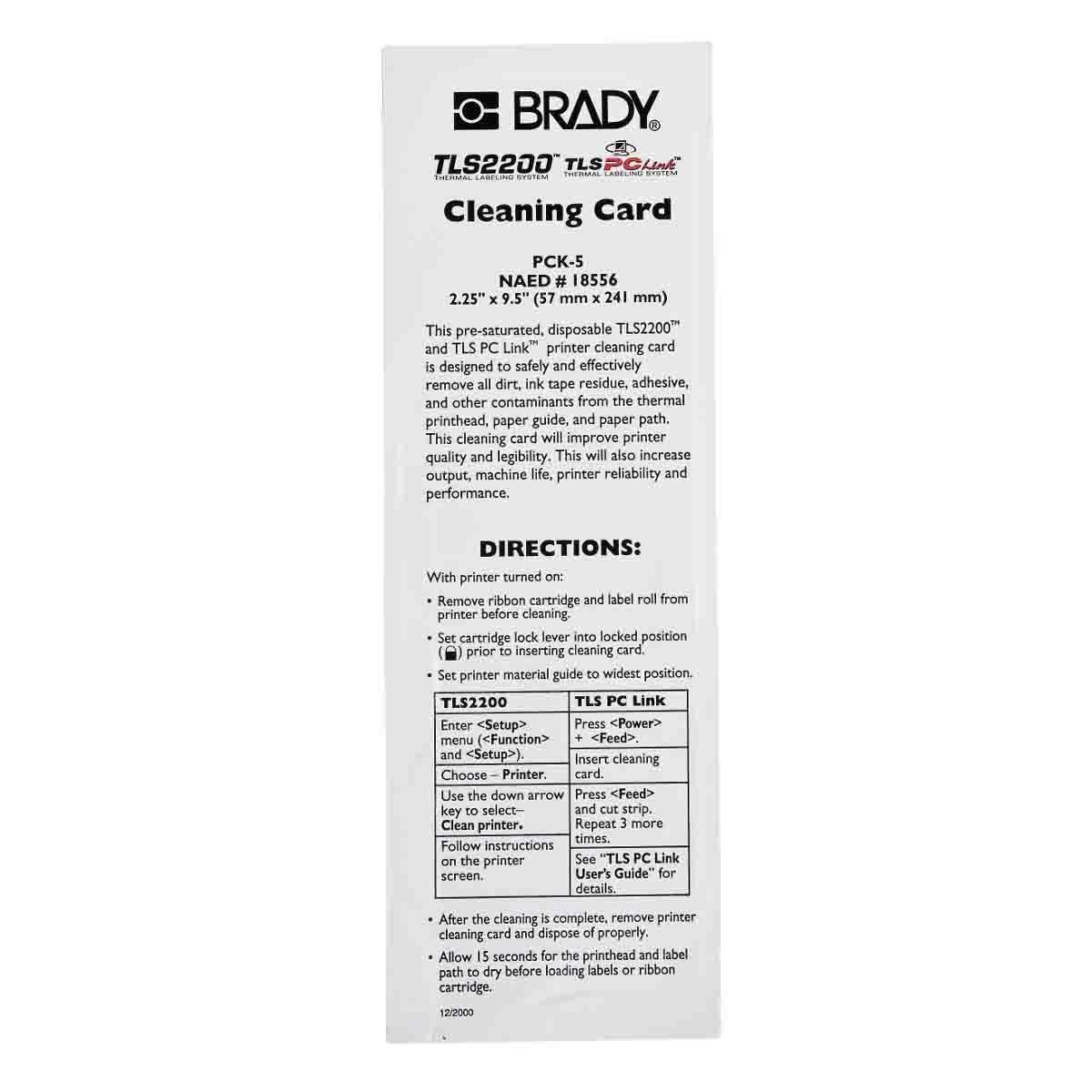 Brady® PCK-5 Label Printer Accessories