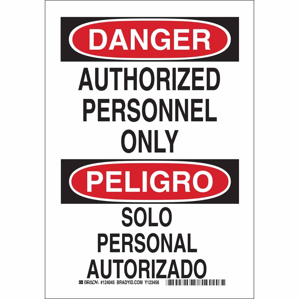 Brady® 124043 Access & Security Signs